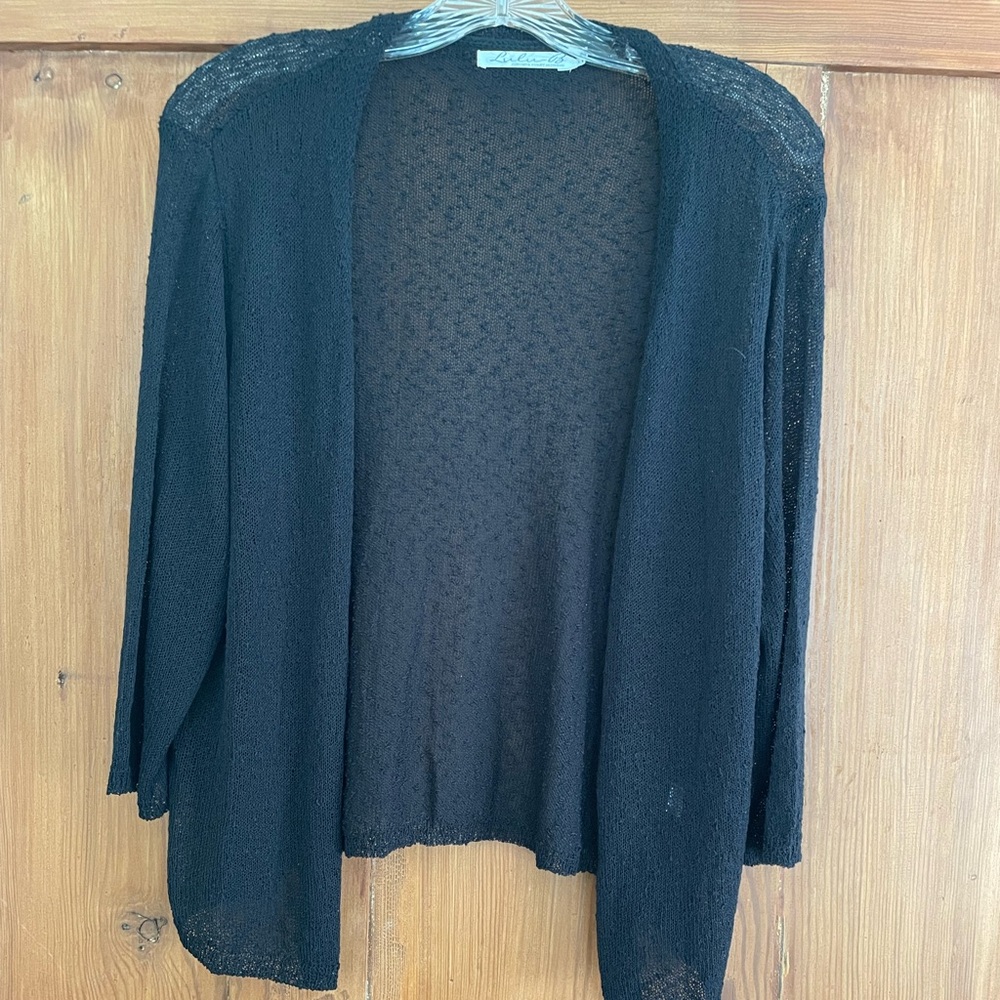 Lulu B Black Nubby Knit Cardigan Sweater M